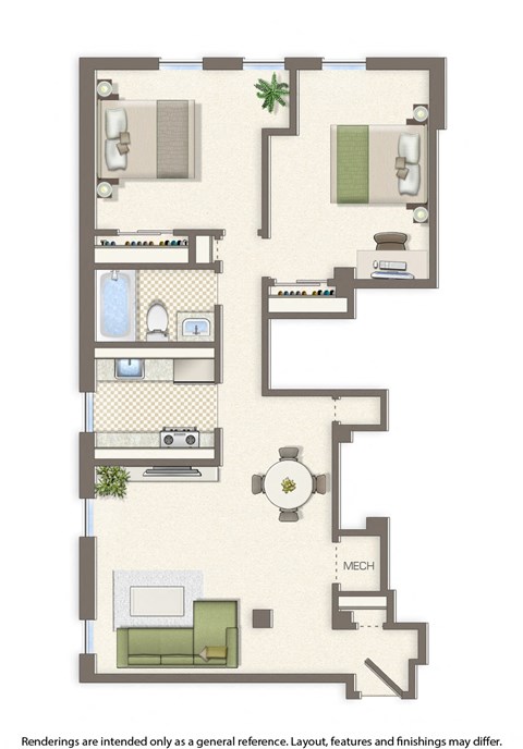 whitelaw 2 bedroom 711 sq ft floor plan